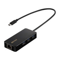 USBハブ Type-C接続 USB-A×3 LAN×1 ブラック LUD-U3-CGHBK 1個 バッファロー（わけあり品）