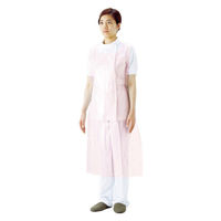 プラスチックエプロン 袖なし ピンク 51076  1箱（50枚入） サラヤ（わけあり品）