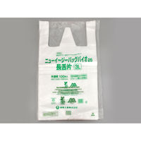 レジ袋 ニューイージーバッグバイオ25 長舌片 3L 半透明 1000枚(100×10) 0364193（直送品）