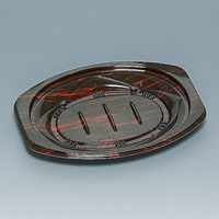 福助工業 惣菜容器 FKプレート24-18H 木目リーフ 600枚(50×12) 0558079 1ケース(600枚入(50枚×12袋))（直送品）