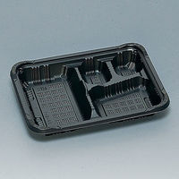 福助工業 弁当容器 憩い RP-2-1H 黒 E 本体 600枚(50×12) 0740713 1ケース(600枚入(50枚×12袋))（直送品）