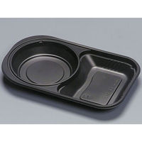 福助工業 弁当容器 フルレンジLA-250H 黒 新 600枚(50×12) 544892 1ケース(600枚入(50枚×12袋))（直送品）