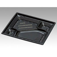 福助工業 弁当容器 巧膳 23-20-2H 黒 600枚(50×12) 545929 1ケース(600枚入(50枚×12袋))（直送品）