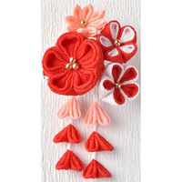 タカギ繊維 京ちりめんつまみ細工　彩花のブローチ（赤） LH-411 1個（直送品）