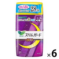 ナプキン 多い夜用 羽つき 30cm ロリエ スリムガード ボリュームパック 1セット（28枚×6個） 花王