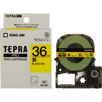 900248 テプラPROテープ 36mm×8m 黄テープ/黒文字 1個（わけあり品）