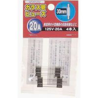 ガラス管ヒュ-ズ 30mm 125V 20A 4本入 GF20125V ヤザワコーポレーション（直送品）