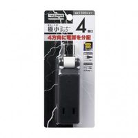雷ガード付極小コーナータップ4個口 ブラック Y02CMK400BK ヤザワコーポレーション（直送品）