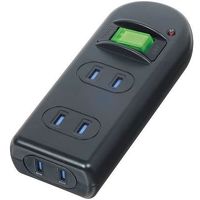 雷サージ・耐トラ付省エネタップ 3個口 黒 Y02FUBKS310BK ヤザワコーポレーション（直送品）