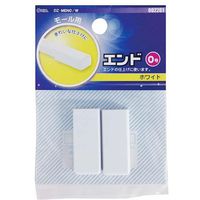 オーム電機 配線モール 角型エンド 0号 白 2個入 DZ-MEN0/W（直送品）