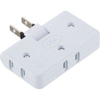 オーム電機 3個口コーナータップ ホワイト HS-TM3FA1-W 1個