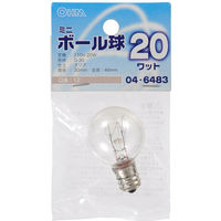 オーム電機 ミニボール球 G30型 E12/20W クリア LB-G3220-C 1個