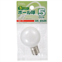 オーム電機 長寿命ボール球 G40型 E17 ホワイト LB-G47