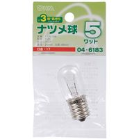 オーム電機 長寿命ナツメ球 5W クリア 口金E17 LB-T0705-CLL（直送品）