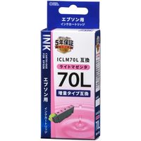 オーム電機 エプソン ICLM70L対応 互換インクカートリッジ ライトマゼンタ INK-E70LB-LM 1個
