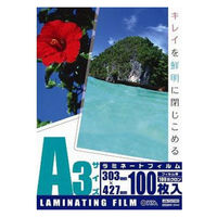 オーム電機 ラミネートフィルム１００ミクロン Ａ３ １００枚 LAM-FA31003 1個