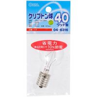 オーム電機 ミニクリプトン電球 E17 40W形 クリア OHM LB-PS3740K-C 1個