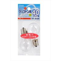 オーム電機 ミニクリプトン電球 E17 40W クリア 2個入 OHM LB-PS3740K-C2P 1個