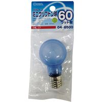 オーム電機 ミニクリプトン球 カラー E17 60W ブルー OHM LB-PS3760K-BA（直送品）