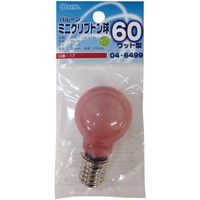 オーム電機 ミニクリプトン球 カラー E17 60W レッド OHM LB-PS3760K-BR（直送品）