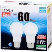 オーム電機LED電球 一般電球形 E26 60W形相当 昼白色 全方向 密閉器具対応 860lm 全長106mm 2個入 LDA7N-G AG5 2P（直送品）