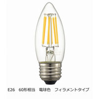 オーム電機 LED電球 フィラメント シャンデリア形 調光器対応 クリア 電球色 全方向 LDC