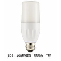 オーム電機 LED電球 T形 E26 100形相当 13W 昼光色 全方向タイプ 円筒形 E-Bright LDT13D-G IS20（直送品）