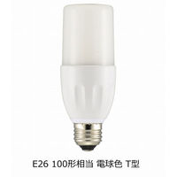 オーム電機 LED電球 T形 E26 100形相当 13W 電球色 全方向タイプ 円筒形 E-Bright LDT13L-G IS20（直送品）