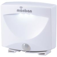 オーム電機 LEDフットライト センサー 乾電池式 monban LS-BH02E4-W（直送品）