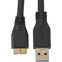 オーム電機 マイクロUSB3.0ケーブル黒 2m PC-N2053（直送品）