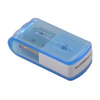 オーム電機 8in1マイクロSD専用リーダー ブルー PC-SCRW1-A 1個