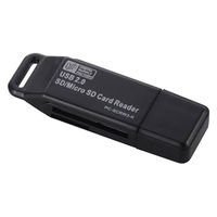 オーム電機 33in1 SD＋マイクロSD用リーダー ブラック microSD PC-SCRW3-K 1個