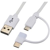 オーム電機 microUSBケーブル TypeCコネクター付 SMT