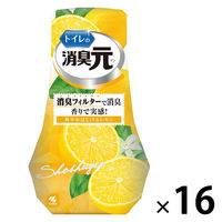 トイレの消臭元 爽やかはじけるレモン 消臭芳香剤 トイレ用 400ml 1箱（16個入） 小林製薬