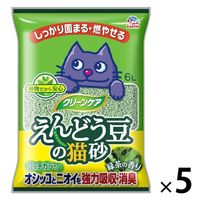 クリーンケア えんどう豆の猫砂 6L 緑茶の香り 5袋 アース・ペット