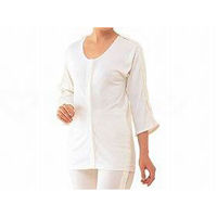 神戸生絲 婦人前開き両肩腕開き7分袖（No.53） オフホワイト M No.53 【介護用衣類】ウェルファンカタログ ウェルファンコード：921338（直送品）