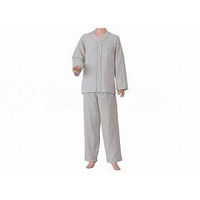 神戸生絲 紳士用 楽らくガーゼパジャマ長袖 グレー LL NO801 1個 921021