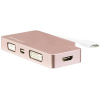 4 in 1 USB-Cマルチアダプタ ローズゴールド　CDPVDHDMDPRG　1個　StarTech.com（直送品）