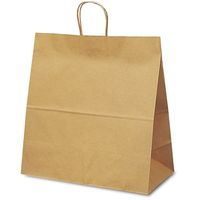 ベルベ 紙袋 1299 自動紐手提袋 T-15W 茶無地 1299 1包：200枚（50×4）（直送品）