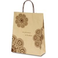 ベルベ 紙袋 自動紐手提袋 T-X レースィ（茶） 1575 1包：200枚（50×4）（直送品）