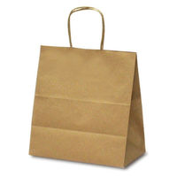 ベルベ 紙袋 1628 自動紐手提袋 T-5W 茶無地 1628 1包：200枚（50×4）（直送品）