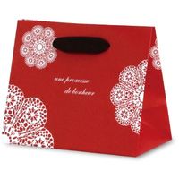 ベルベ 紙袋 手提袋 グレイスバッグ レースィ（レッド） 5920 1包：100枚（10×10）（直送品）