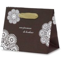 ベルベ 紙袋 手提袋 グレイスバッグ レースィ（ブラウン） 5921 1包：100枚（10×10）（直送品）