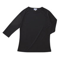 KAZEN スクラブ インナーTシャツ（男女兼用） 七分袖 ブラック S 233-05（直送品）