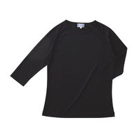 KAZEN スクラブ インナーTシャツ（男女兼用） 七分袖 ブラック M 233-05（直送品）