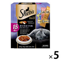 【リニューアルのため在庫限り】シーバ デュオ 香りのまぐろ味セレクション 15歳以上 200g（20g×小分け10袋）5個 キャットフード
