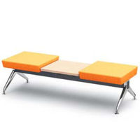 オカムラ アルモール2人用ベンチ（テーブル付） オレンジ 23A9WB FBA8（直送品）