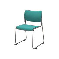 オカムラ パイプチェア布張り グリーン 8104FX FT18（直送品）