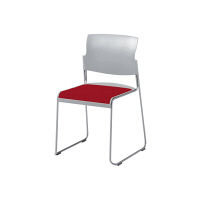 オカムラ パイプチェアグレー レッド 8118GZ FSF9（直送品）