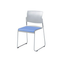 オカムラ パイプチェアグレー ライトブルー 8118GZ P335（直送品）